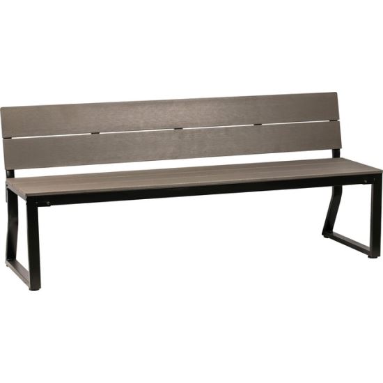 Lorell Charcoal Outdoor Bench with Backrest1