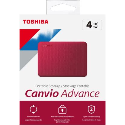 Toshiba Canvio Advance HDTCA40XR3CA 4 TB Portable Hard Drive - External - Red1