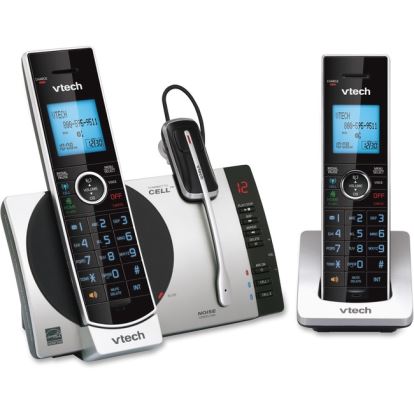 VTech Connect to Cell DS6771-3 DECT 6.0 Cordless Phone - Black, Silver1