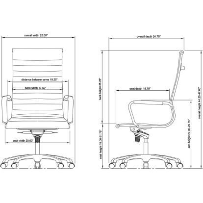 Lorell Modern Chair Series High-back Leather Chair2