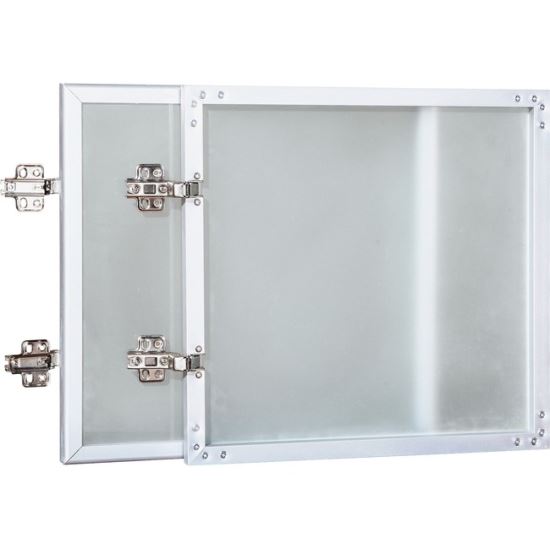 Lorell Wall-Mount Hutch Frosted Glass Door1