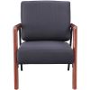 Lorell Fabric Back/Seat Rubber Wood Lounge Chair2