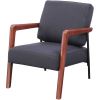 Lorell Fabric Back/Seat Rubber Wood Lounge Chair4