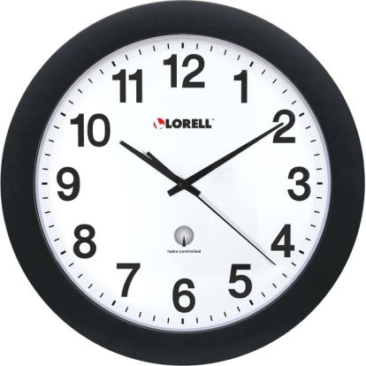 Lorell 12" Round Radio Controlled Wall Clock1