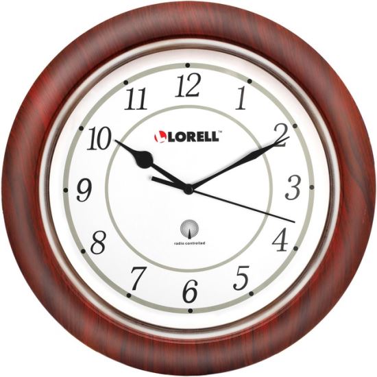 Lorell 13-1/4" Round Wood Wall Clock1
