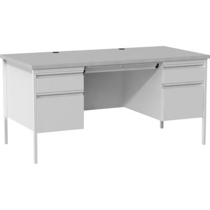 Lorell Grey Double Pedestal Steel/Laminate Desk1