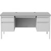 Lorell Grey Double Pedestal Steel/Laminate Desk2