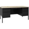 Lorell Fortress Maple Top Double-pedestal Desk1