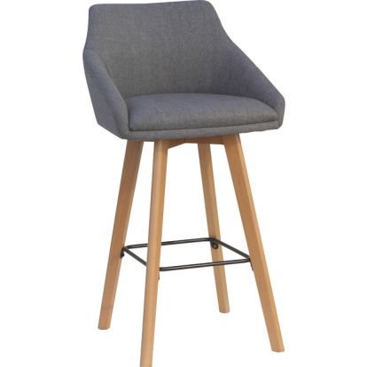 Lorell Gray Flannel Mid-Century Modern Guest Stool1