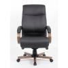 Lorell Wood Base Leather High-back Executive Chair2