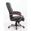 Lorell Wood Base Leather High-back Executive Chair4