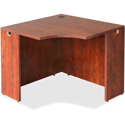 Lorell Essentials Series Cherry Laminate Corner Desk1