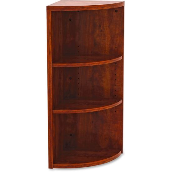 Lorell Essentials Series Cherry Laminate Corner Bookcase1