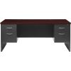 Lorell Mahogany Laminate/Charcoal Modular Desk Series Pedestal Desk - 2-Drawer1