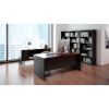 Lorell Mahogany Laminate/Charcoal Modular Desk Series Pedestal Desk - 2-Drawer6
