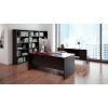 Lorell Mahogany Laminate/Charcoal Modular Desk Series Pedestal Desk - 2-Drawer7
