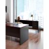 Lorell Mahogany Laminate/Charcoal Modular Desk Series Pedestal Desk - 2-Drawer9