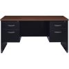 Lorell Walnut Laminate Commercial Steel Desk Series Pedestal Desk - 4-Drawer2