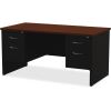 Lorell Walnut Laminate Commercial Steel Desk Series Pedestal Desk - 4-Drawer4