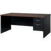 Lorell Walnut Laminate Commercial Steel Desk Series Pedestal Desk - 2-Drawer3