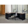 Lorell Walnut Laminate Commercial Steel Desk Series Pedestal Desk - 2-Drawer2