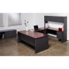 Lorell Mahogany Laminate/Charcoal Modular Desk Series Pedestal Desk - 2-Drawer7