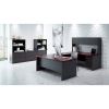 Lorell Mahogany Laminate/Charcoal Modular Desk Series Pedestal Desk - 2-Drawer11