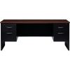 Lorell Walnut Laminate Commercial Steel Double-pedestal Credenza - 2-Drawer2
