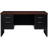 Lorell Walnut Laminate Commercial Steel Double-pedestal Credenza - 2-Drawer2
