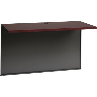 Lorell Mahogany Laminate/Charcoal Modular Desk Series1
