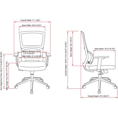 Lorell Mid-Back Mesh Chair1