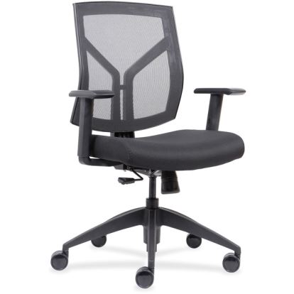 Lorell Mid-Back Chairs with Mesh Back & Fabric Seat1