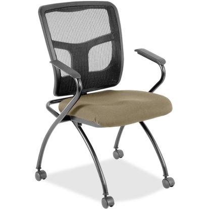 Lorell Mesh Back Fabric Seat Nesting Chairs1