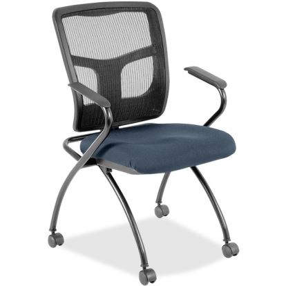 Lorell Mesh Back Fabric Seat Nesting Chairs1