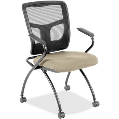 Lorell Mesh Back Fabric Seat Nesting Chairs1