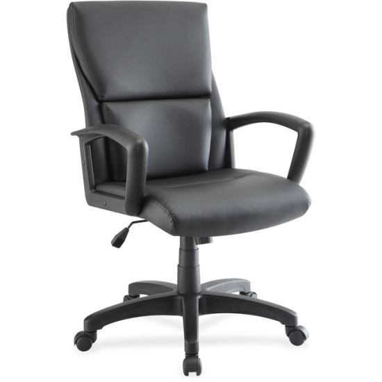 Lorell Euro Design Leather Executive Mid-back Chair1