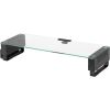 Lorell Single Shelf USB Glass Monitor Stand3