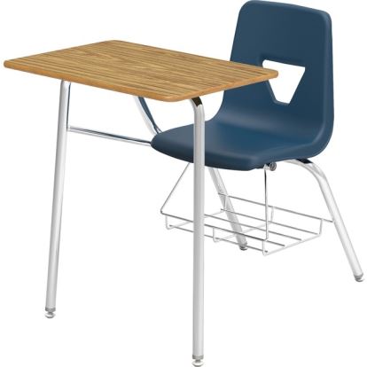 Lorell Rectangular Medium Oak Top Student Combo Desks1
