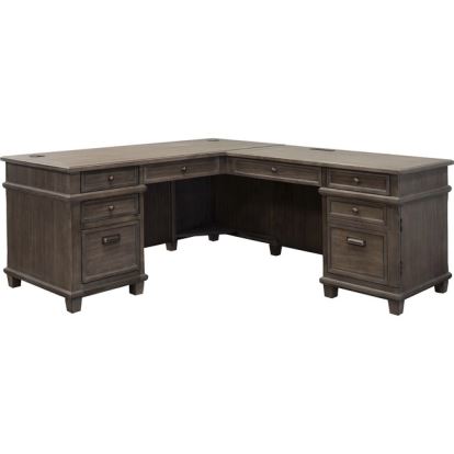 Martin Carson L Desk with Right Return, Pencil, Utility and File Drawers1
