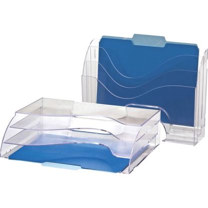 Officemate Clear Wave 2-way Desktop Organizer1