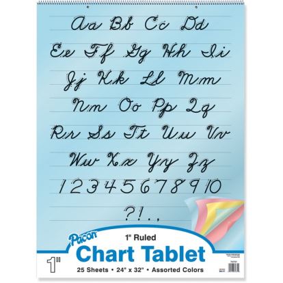 Pacon Cursive Cover Colored Paper Chart Tablet1
