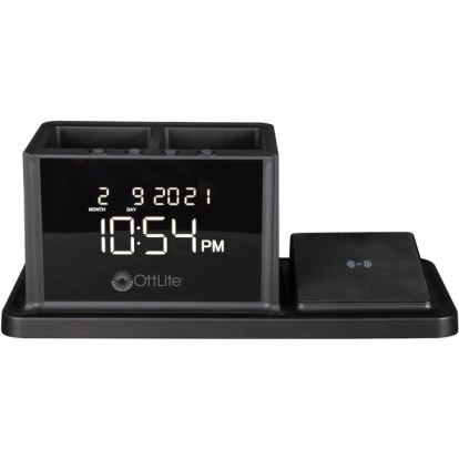 OttLite Wireless Charging Organizer Clock1