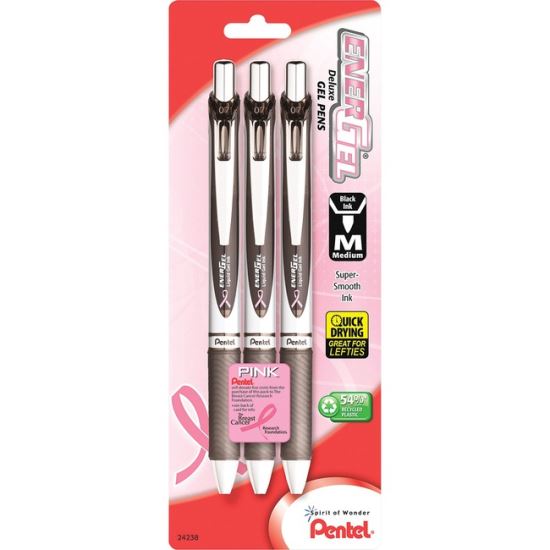 Pentel EnerGel Pink BCA Ribbon RTX Liquid Gel Pens1