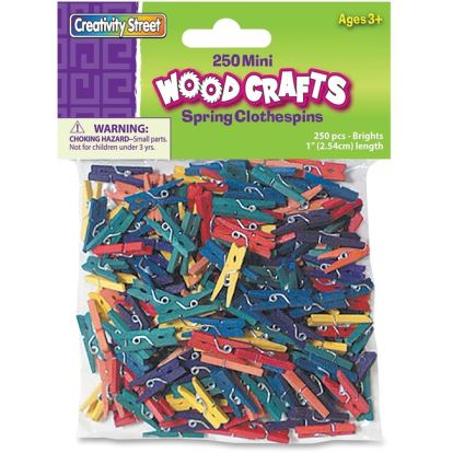 Creativity Street WoodCrafts Bright Mini Clothespins1