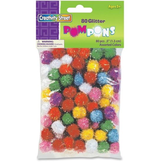 Creativity Street 1/2" Glitter PomPons1