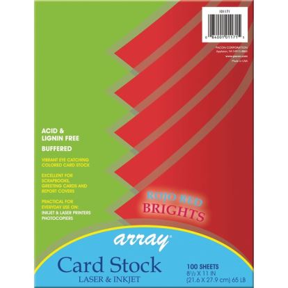 Pacon Inkjet, Laser Printable Multipurpose Card Stock - Rojo Red1