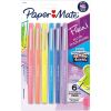 Flair Felt Tip Porous Point Pen, Stick, Medium 0.7 mm, Assorted Ink and Barrel Colors with Retro Accents, 6/Pack1