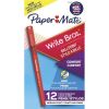 Write Bros. Grip Ballpoint Pen, Stick, Medium 1 mm, Red Ink, Red Barrel, Dozen1