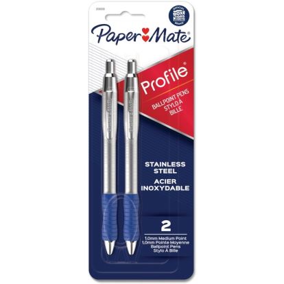Paper Mate Profile Retractable Ball Point Pens Bold Point Blue 2/pkg1