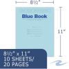 Roaring Spring Test Blue Exam Book, 1 Case (300 Total), Wide Ruled with Margin, 11" x 8.5" 10 Sheets/20 Pages, Blue Cover3